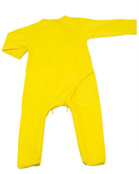 Yellow footie pajamas discount baby